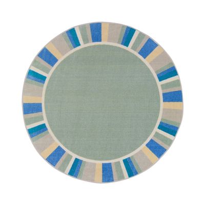 Joy Carpets Kid Essentials Off The Cuff 5'4" Round Area Rug in Color Sage