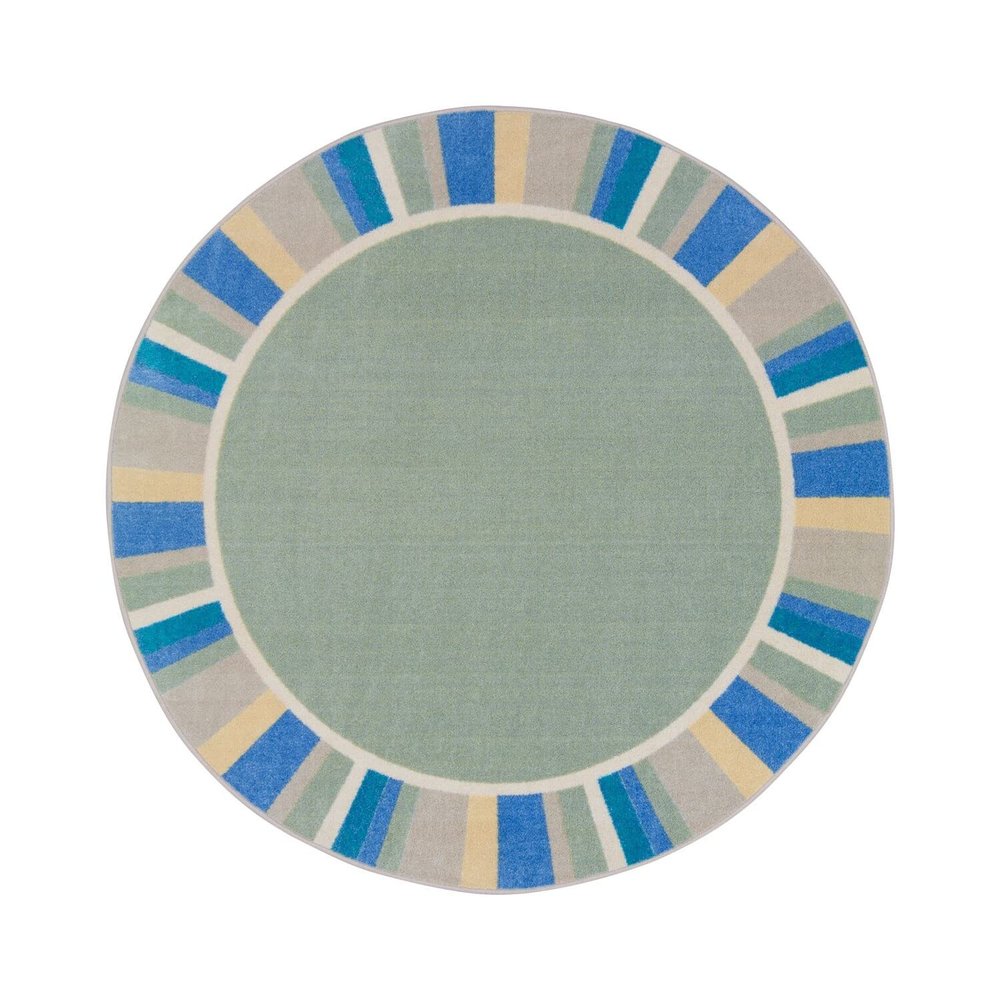 Joy Carpets Kid Essentials Off The Cuff 5'4" Round Area Rug in Color Sage