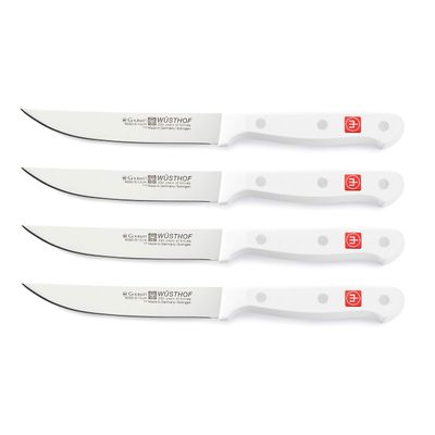 Wusthof Gourmet 4-Piece Steak Knife Set | White Handles