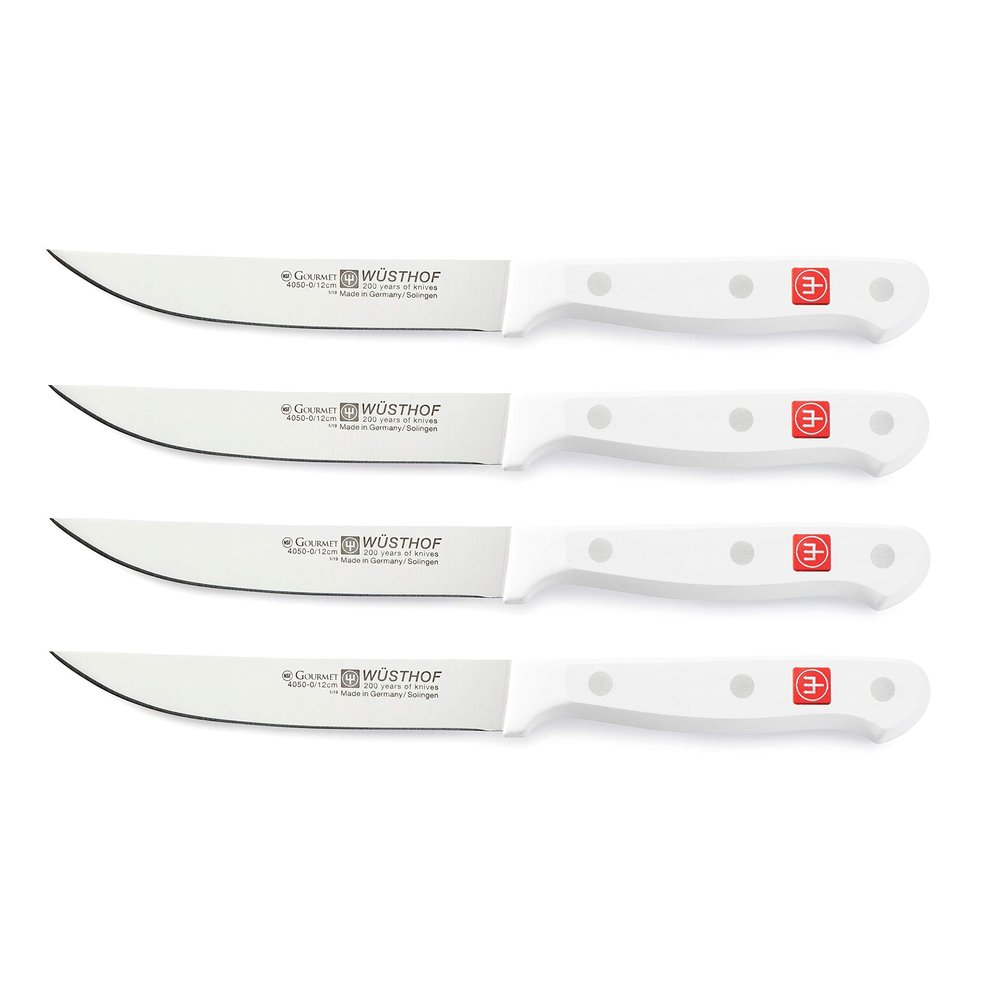 Wusthof Gourmet 4-Piece Steak Knife Set | White Handles