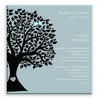 11x14 Mounted Canvas Art Print - April Birthday Love Poem Personalized Happy Birthday Gift - With Gift Wrapping LTC-C1716