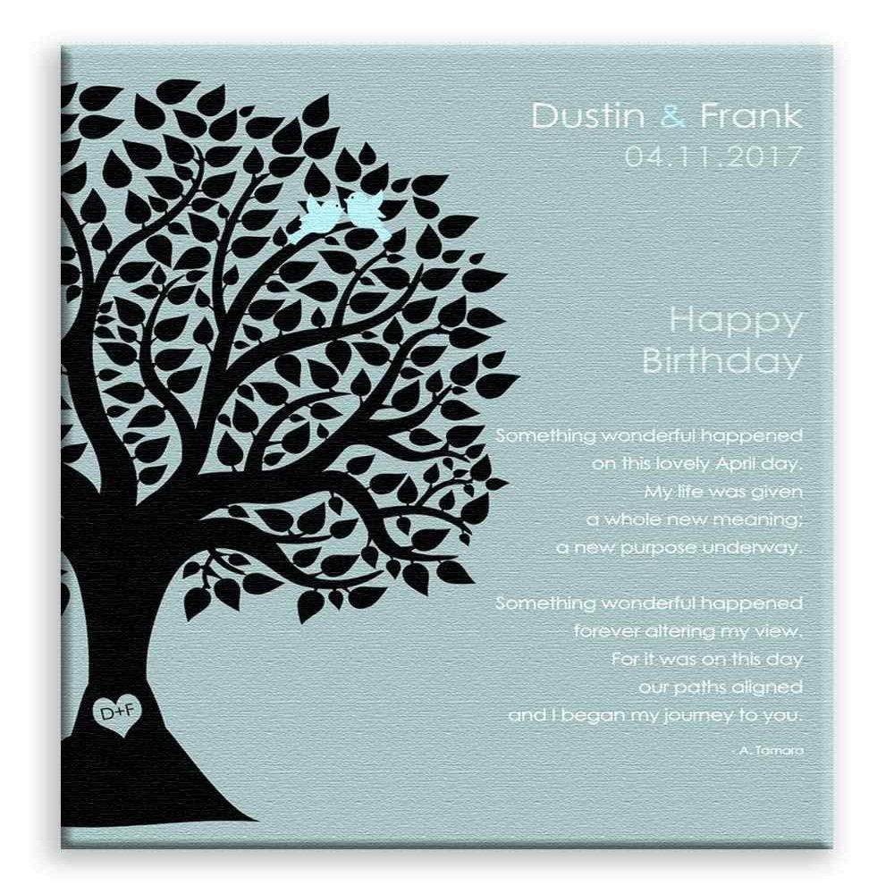 11x14 Mounted Canvas Art Print - April Birthday Love Poem Personalized Happy Birthday Gift - With Gift Wrapping LTC-C1716