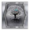 11x14 Mounted Canvas Art Print - 11th Anniversary Personalized Wedding Tree Faux Steel Background - With Gift Wrapping LTC-C1374 view 1