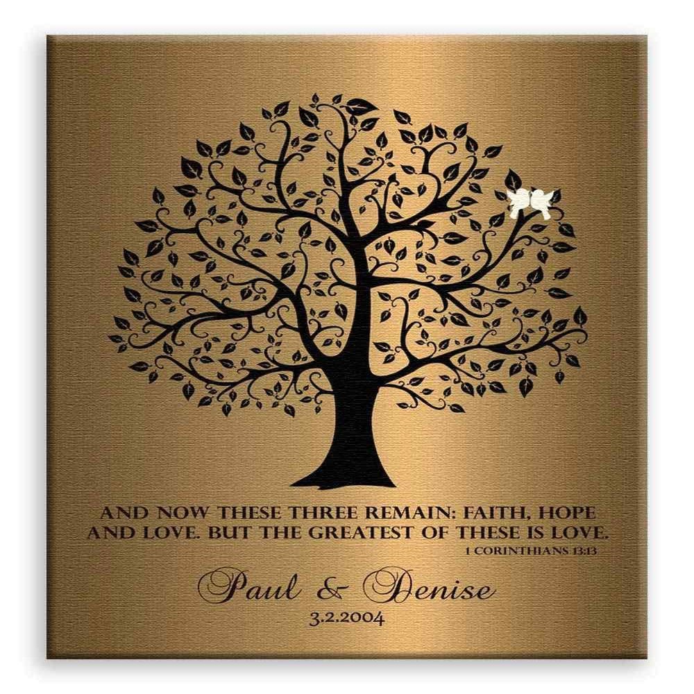 11x14 Mounted Canvas Art Print - 8 Year Faux Brass Background, Personalized Anniversary Gift - With Gift Wrapping LTC-C1456