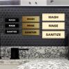 All Quality Standard WASH RINSE SANITIZE Set of 3 Bay Sink Signs - Restaurant & Commercial Kitchen Sink Signs - Easy to Install - Red/Gold (Large) view 3