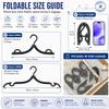 24 PCS Travel Hangers - Cruise Ship Essentials Portable Folding Clothes Hangers Travel Essentials Foldable Clothes Drying Rack for Travel (Black) view 3