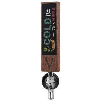 Fanfoobi Monogrammed V ChalkboardBeer Tap Handle for Home Bar(from Alphabet 26 A-Z) Perfect For Brewery, Laser Engraved Chalkboard Tap Handles, Beer Brew Gift, 8 Inch Tall Walnut Wood