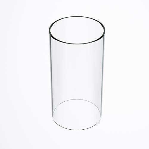 TLLAMP Large Size Hurricane Candle Holder - Glass Cylinder Open Both Ends, Open Ended Hurricane, Glass Lamp Shade Replacement (6" Wide x 12" Tall)
