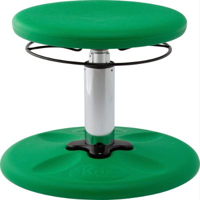 KORE DESIGN Adjustable Wobble Stool Chair, Girls + Boys Kid Desk Stools, Ergonomic Small Office Chairs, Flexible Seating for Active Kids, ADD/ADHD, Classroom, Home, Age 6-11, Standard (14-19in), Green