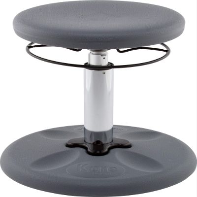 KORE Design Adjustable Wobble Stool Chair, Girls + Boys Kid Desk Stools, Ergonomic Small Office Chairs, Flexible Seating for Active Kids, ADD/ADHD, Classroom, Home, Age 6-11, Standard (14-19in), Grey