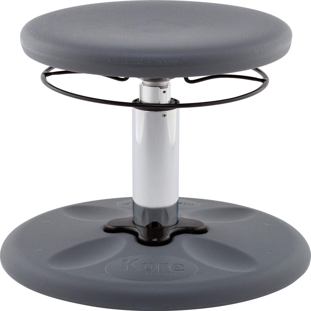 KORE Design Adjustable Wobble Stool Chair, Girls + Boys Kid Desk Stools, Ergonomic Small Office Chairs, Flexible Seating for Active Kids, ADD/ADHD, Classroom, Home, Age 6-11, Standard (14-19in), Grey