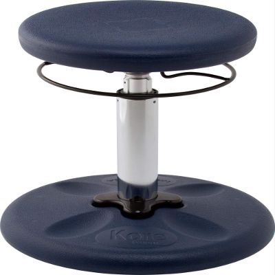 KORE DESIGN Adjustable Wobble Stool Chair, Girls + Boys Kid Desk Stools, Ergonomic Small Office Chairs, Flexible Seating, Active Kids, ADD/ADHD, Classroom, Home, Age 6-11, Standard (14-19in) Dark Blue