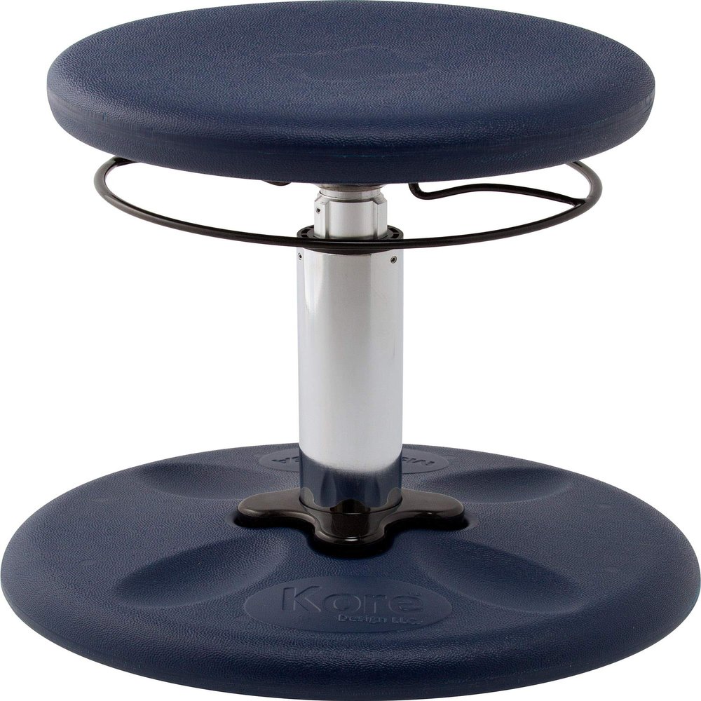 KORE DESIGN Adjustable Wobble Stool Chair, Girls + Boys Kid Desk Stools, Ergonomic Small Office Chairs, Flexible Seating, Active Kids, ADD/ADHD, Classroom, Home, Age 6-11, Standard (14-19in) Dark Blue