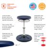 KORE DESIGN Adjustable Wobble Stool Chair, Girls + Boys Kid Desk Stools, Ergonomic Small Office Chairs, Flexible Seating, Active Kids, ADD/ADHD, Classroom, Home, Age 6-11, Standard (14-19in) Dark Blue view 4