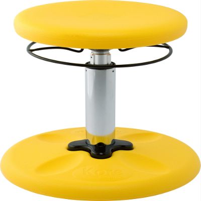 KORE Design Adjustable Wobble Stool Chair, Girls + Boys Kid Desk Stools, Ergonomic Small Office Chairs, Flexible Seating, Active Kids, ADD/ADHD, Classroom, Home, Age 6-11, Standard (14-19in), Yellow