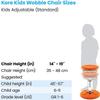 KORE Design Adjustable Wobble Stool Chair, Girls + Boys Kid Desk Stools, Ergonomic Small Office Chairs, Flexible Seating, Active Kids, ADD/ADHD, Classroom, Home, Age 6-11, Standard (14-19in), Yellow view 3