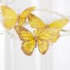 Factory Direct Craft Gold Glittered Feathered Artificial Butterflies view 1