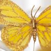 Factory Direct Craft Gold Glittered Feathered Artificial Butterflies view 2