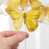 Factory Direct Craft Gold Glittered Feathered Artificial Butterflies view 3