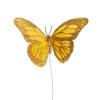Factory Direct Craft Gold Glittered Feathered Artificial Butterflies view 4