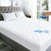 California King Mattress Protector Waterproof Washable Mattress Padded Cover Fitted Bed Protection Noiseless Plastic Bed Pad Deep Pocket Up to 18 Soft and BreathableWhite view 1