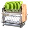 Dish Drying Rack Dish Drainer Stainless Steel Dish Drainers Racks with Drainboard Kitchen Stainless Steel Dish Drying Racks Plate Rack Knife Holder Attachment and Cutting Board Attachment 2 Tier view 1