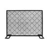 Christopher Knight Home Uriah Modern Single Panel Iron Firescreen, Black Brushed Silver Finish view 1
