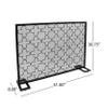 Christopher Knight Home Uriah Modern Single Panel Iron Firescreen, Black Brushed Silver Finish view 4
