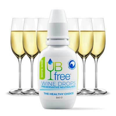 UBfree Wine Drops - Sulfite and Histamine Remover for White Wine - 1 Pack - Made in New Zealand - Natural, Odorless, Tasteless, Reduces Headaches and Allergies - Portable