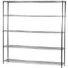 Shelving Inc. 14" d x 72" w x 64" h Chrome Wire Shelving with 5 Tier Shelves, Weight Capacity 800lbs Per Shelf view 1