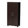 Baxton Studio Marine Modern and Contemporary Wenge Dark Brown Finished 2-Door Wood Entryway Shoe Storage Cabinet view 1