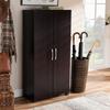 Baxton Studio Marine Modern and Contemporary Wenge Dark Brown Finished 2-Door Wood Entryway Shoe Storage Cabinet view 2