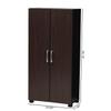 Baxton Studio Marine Modern and Contemporary Wenge Dark Brown Finished 2-Door Wood Entryway Shoe Storage Cabinet view 3