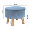 Foot Rest Stool/Seat Luxury Upholstered Large Footstool Round Ottoman Pouffe Stool Wooden 4Legs and Linen Cover (8 Colors) (Color : Light Blue) view 2