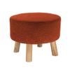 Foot Rest Stool/Seat Luxury Upholstered Large Footstool Round Ottoman Pouffe Stool Wooden 4Legs and Linen Cover (8 Colors) (Color : Red) view 1