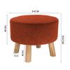 Foot Rest Stool/Seat Luxury Upholstered Large Footstool Round Ottoman Pouffe Stool Wooden 4Legs and Linen Cover (8 Colors) (Color : Red) view 2