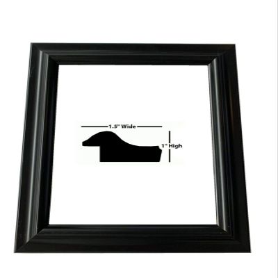 US Art 6x14 Black Matte Finish, Solid Wood 1.5 Inch Wide Picture Poster Frame, 100% American Made #4106842