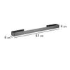 Wenko Montella Bath Towel Rail for Gluing, Rustproof, Aluminium, 61 x 4 x 6 cm, Anthracite view 4