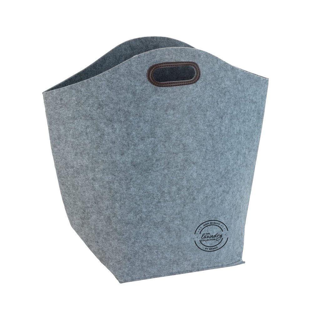 Wenko Laundry Hamper, Grey, Gro