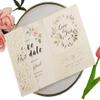 25 sets Vinatge Pearl Ivory Tri Fold Wedding Invitations Cards With Envelopes Inserts for Bridal Shower Birthday 5X7 view 1