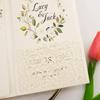 25 sets Vinatge Pearl Ivory Tri Fold Wedding Invitations Cards With Envelopes Inserts for Bridal Shower Birthday 5X7 view 2