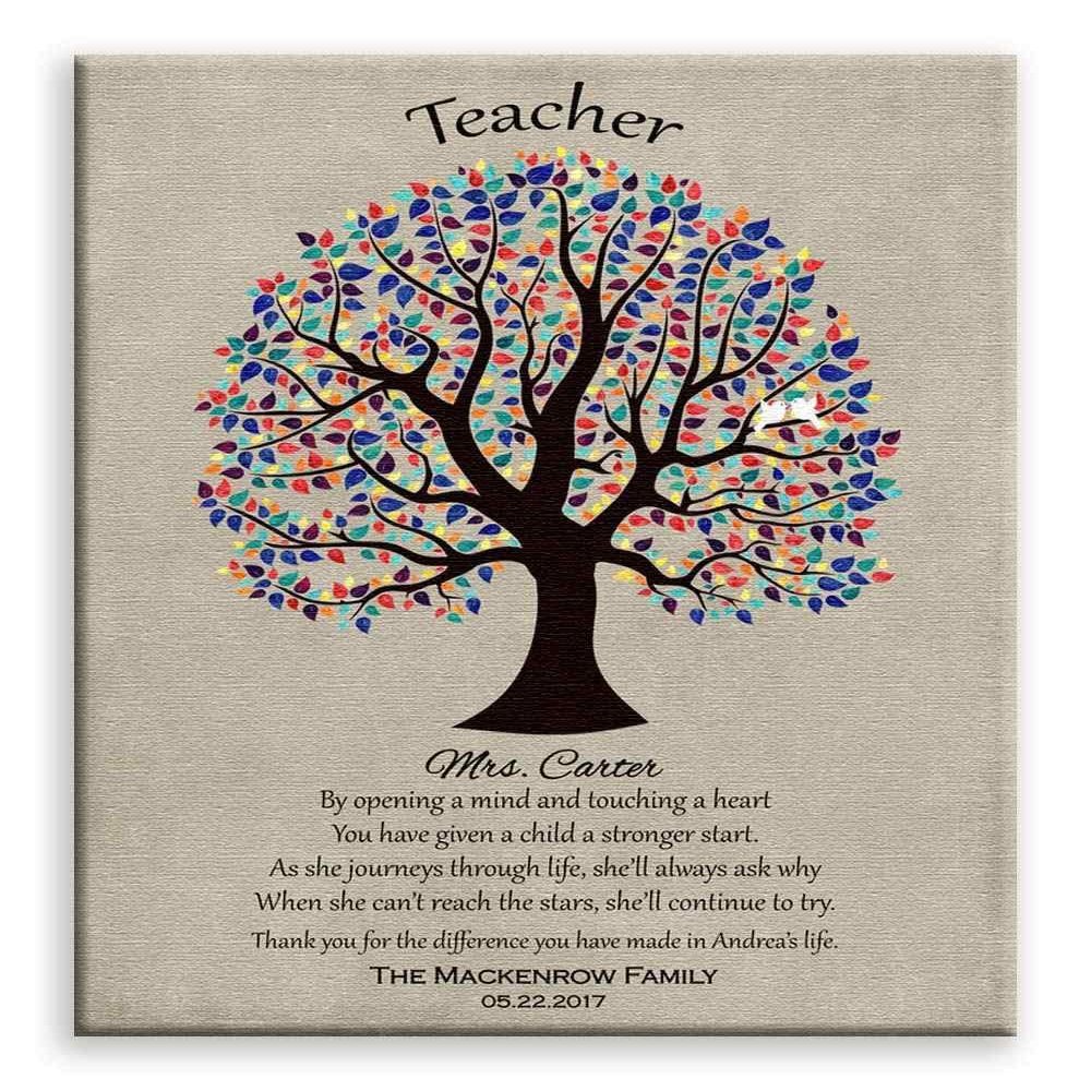 11x14 Mounted Canvas Art Print - Personalized Gift for Teacher Appreciation Gift from Parents Classroom Thank You Gift - With Gift Wrapping LTC-C1462