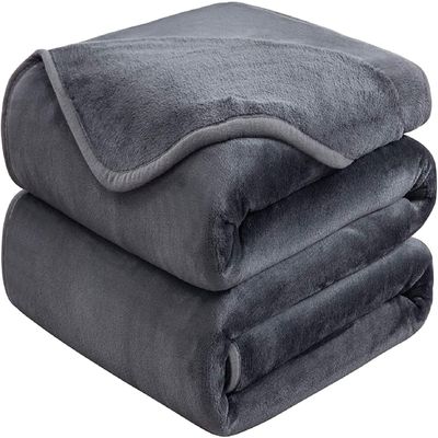 Soft Travel Size Blanket All Season Warm Fuzzy Microplush Lightweight Thermal Fleece Blankets for Couch Bed Sofa,Throw,50x61 Inches,Dark Gray