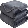 Soft Travel Size Blanket All Season Warm Fuzzy Microplush Lightweight Thermal Fleece Blankets for Couch Bed Sofa,Throw,50x61 Inches,Dark Gray view 1