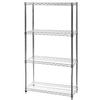 Shelving Inc. 14" d x 18" w x 96" h Chrome Wire Shelving with 4 Tier Shelves, Weight Capacity 800lbs Per Shelf view 1