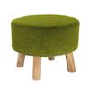Foot Rest Stool/Seat Luxury Upholstered Large Footstool Round Ottoman Pouffe Stool Wooden 4Legs and Linen Cover (8 Colors) (Color : Green) view 1