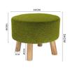 Foot Rest Stool/Seat Luxury Upholstered Large Footstool Round Ottoman Pouffe Stool Wooden 4Legs and Linen Cover (8 Colors) (Color : Green) view 2