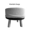 Foot Rest Stool/Seat Luxury Upholstered Large Footstool Round Ottoman Pouffe Stool Wooden 4Legs and Linen Cover (8 Colors) (Color : Green) view 3