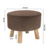 Foot Rest Stool/Seat Luxury Upholstered Large Footstool Round Ottoman Pouffe Stool Wooden 4Legs and Linen Cover (8 Colors) (Color : Brown) view 2