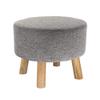 Foot Rest Stool/Seat Luxury Upholstered Large Footstool Round Ottoman Pouffe Stool Wooden 4Legs and Linen Cover (8 Colors) (Color : Gray) view 1